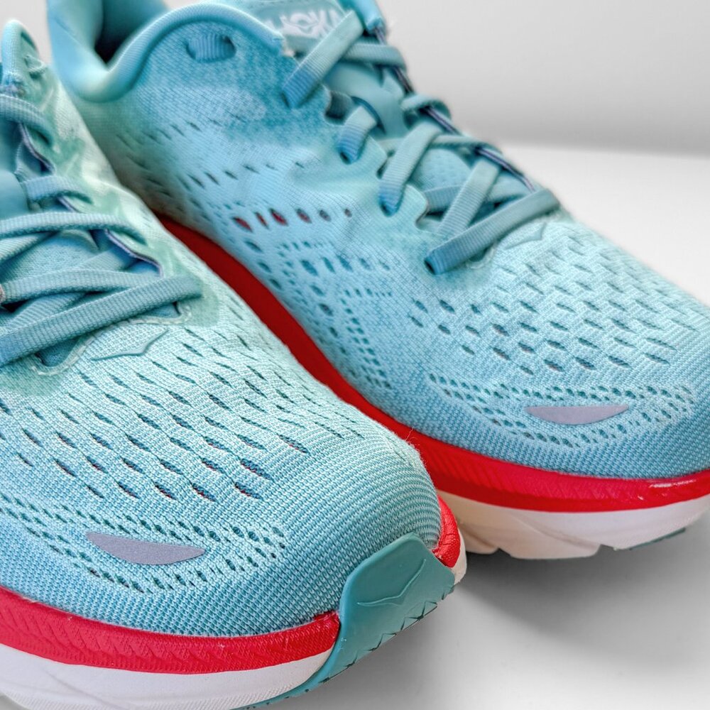 Hoka Women's Clifton 8 Running Shoes in Aquarelle/Eggshell Blue Turquoise 7.5 - Picture 11 of 12
